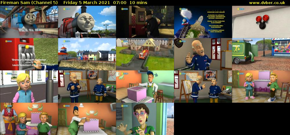 Fireman Sam (Channel 5) Friday 5 March 2021 07:00 - 07:10
