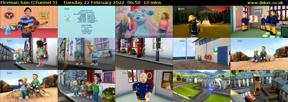 Fireman Sam (Channel 5) Tuesday 22 February 2022 06:50 - 07:00