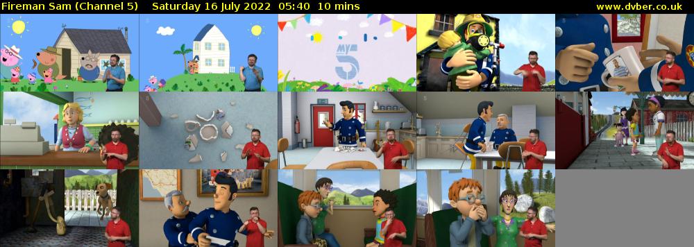 Fireman Sam (Channel 5) Saturday 16 July 2022 05:40 - 05:50