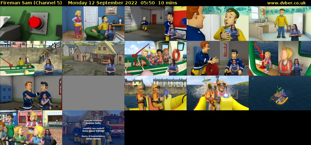 Fireman Sam (Channel 5) Monday 12 September 2022 05:50 - 06:00