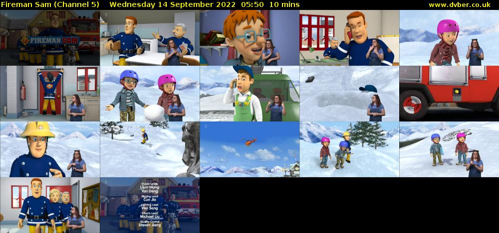 Fireman Sam (Channel 5) Wednesday 14 September 2022 05:50 - 06:00