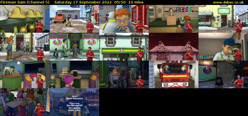 Fireman Sam (Channel 5) Saturday 17 September 2022 05:50 - 06:00