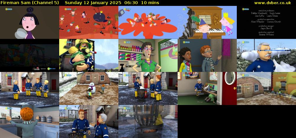 Fireman Sam (Channel 5) Sunday 12 January 2025 06:30 - 06:40