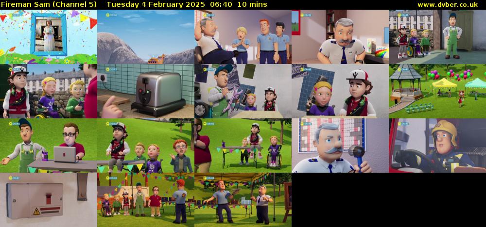 Fireman Sam (Channel 5) Tuesday 4 February 2025 06:40 - 06:50