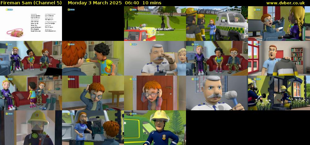 Fireman Sam (Channel 5) Monday 3 March 2025 06:40 - 06:50