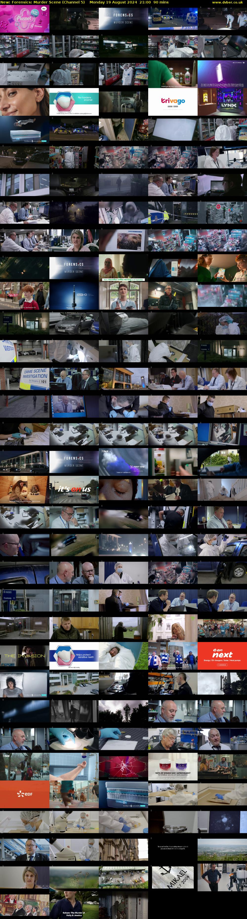 Forensics: Murder Scene (Channel 5) Monday 19 August 2024 21:00 - 22:30