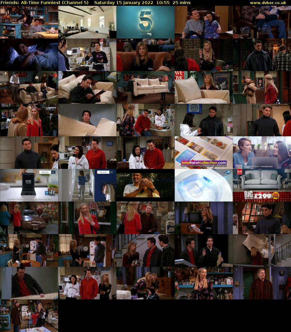 Friends: All-Time Funniest (Channel 5) Saturday 15 January 2022 10:55 - 11:20