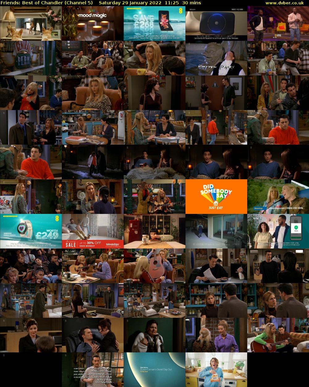 Friends: Best of Chandler (Channel 5) Saturday 29 January 2022 11:25 - 11:55