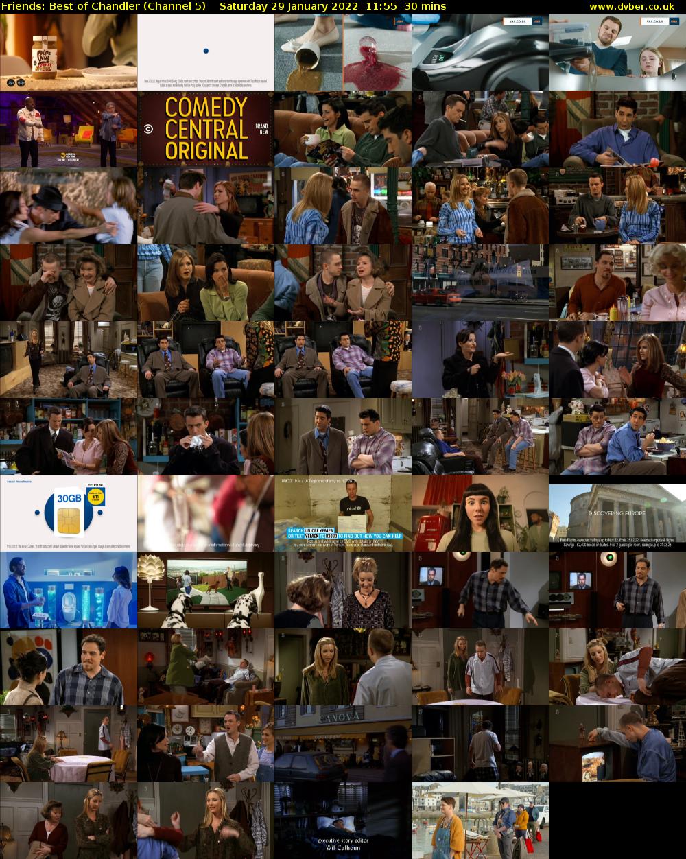 Friends: Best of Chandler (Channel 5) Saturday 29 January 2022 11:55 - 12:25
