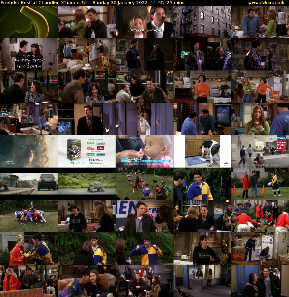 Friends: Best of Chandler (Channel 5) Sunday 30 January 2022 11:45 - 12:10