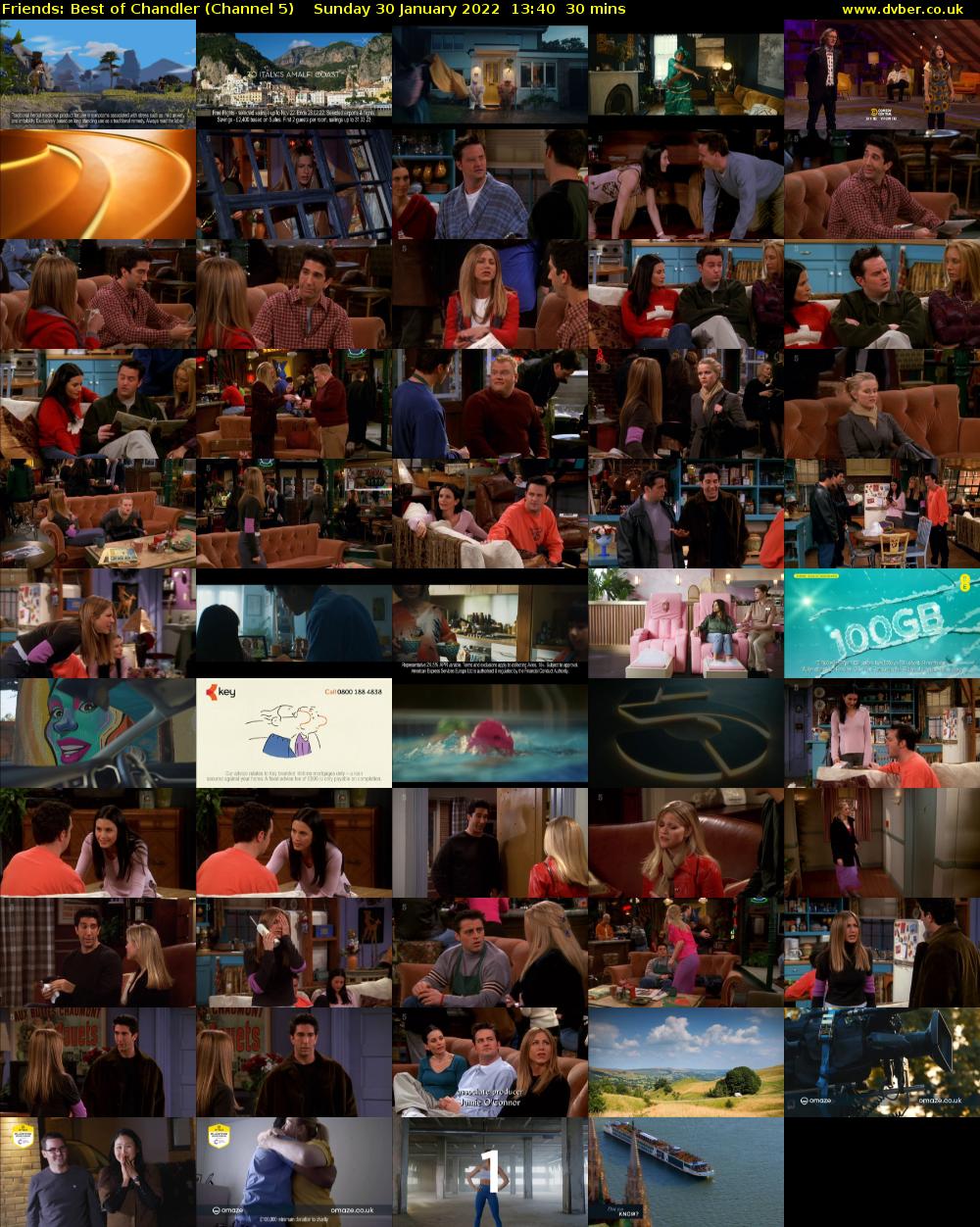 Friends: Best of Chandler (Channel 5) Sunday 30 January 2022 13:40 - 14:10