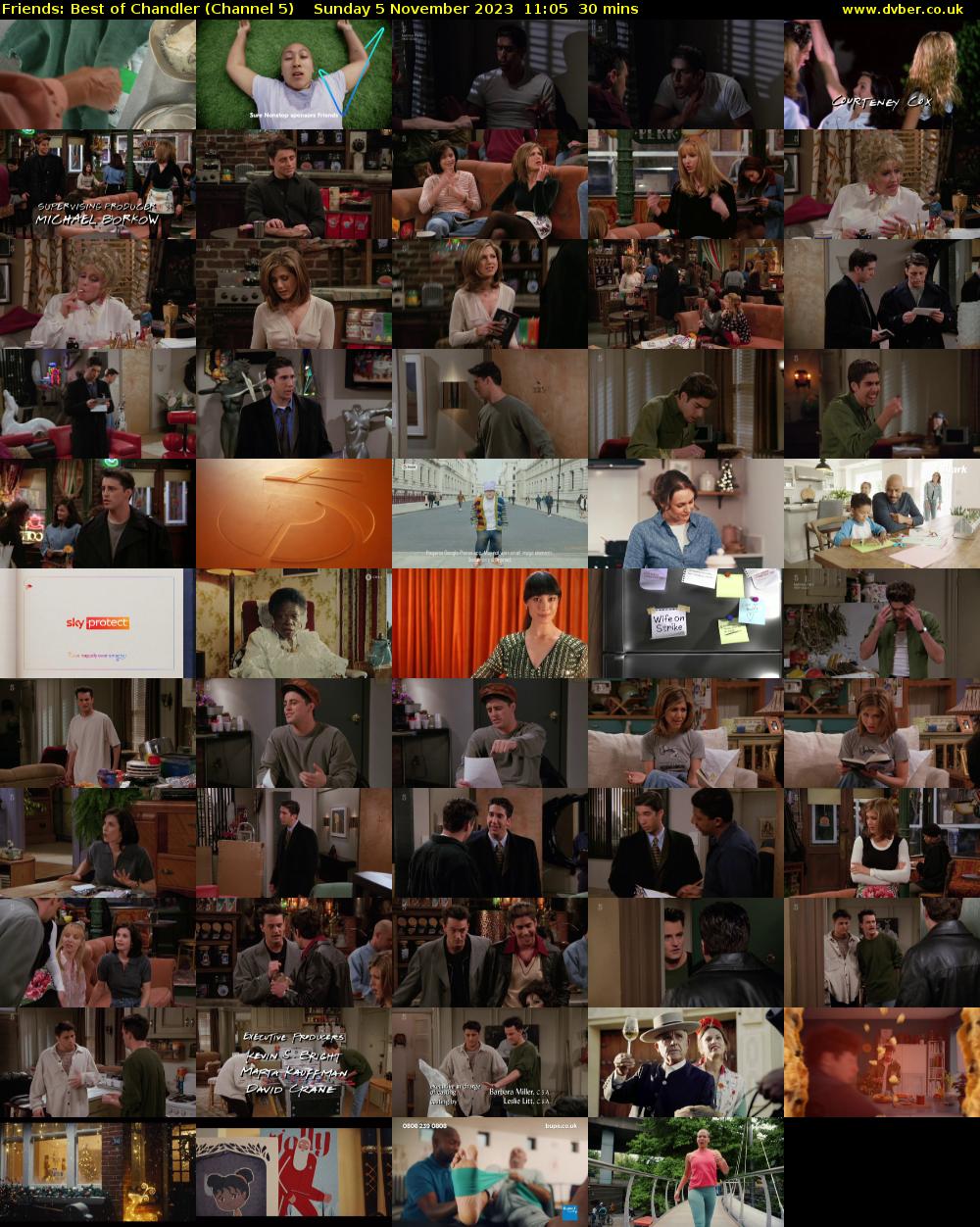 Friends: Best of Chandler (Channel 5) Sunday 5 November 2023 11:05 - 11:35