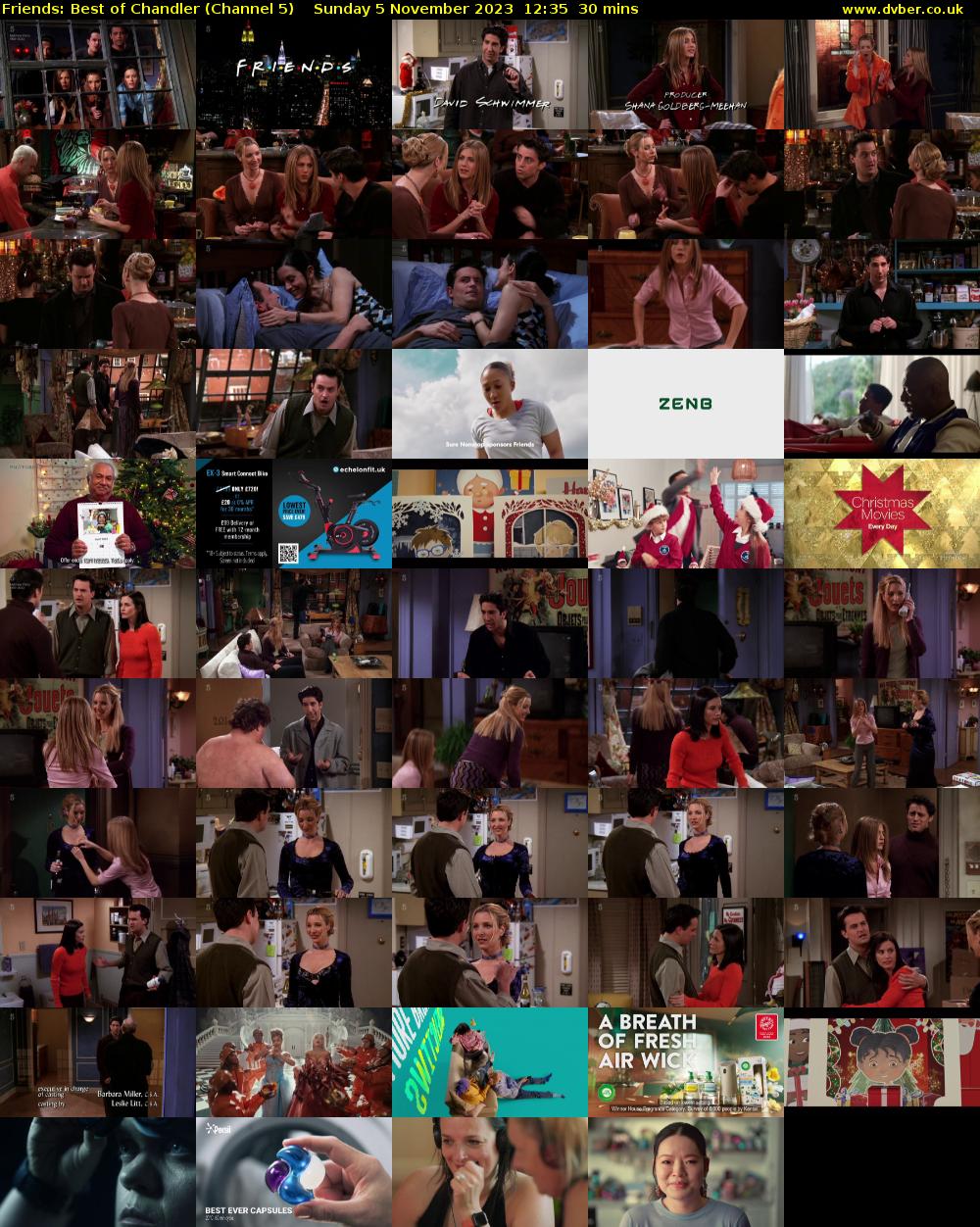 Friends: Best of Chandler (Channel 5) Sunday 5 November 2023 12:35 - 13:05