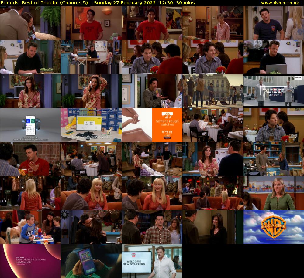 Friends: Best of Phoebe (Channel 5) Sunday 27 February 2022 12:30 - 13:00