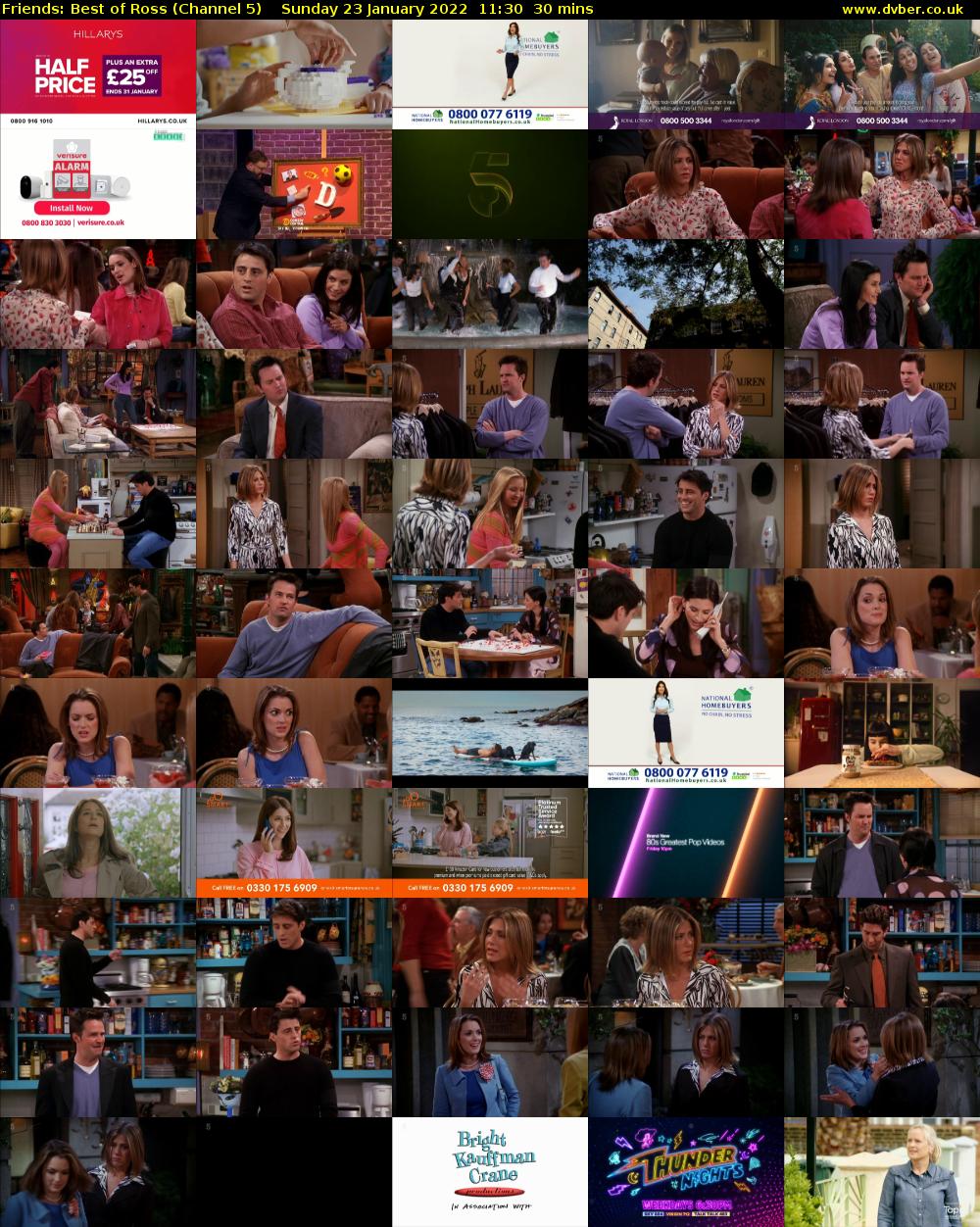 Friends: Best of Ross (Channel 5) Sunday 23 January 2022 11:30 - 12:00