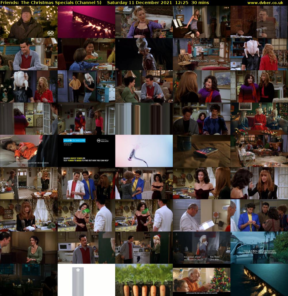Friends: The Christmas Specials (Channel 5) Saturday 11 December 2021 12:25 - 12:55