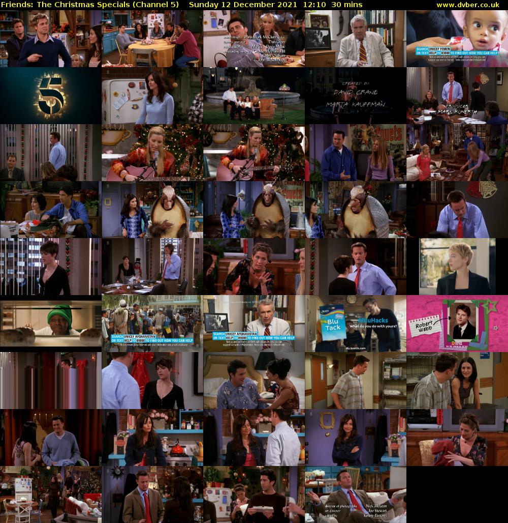 Friends: The Christmas Specials (Channel 5) Sunday 12 December 2021 12:10 - 12:40