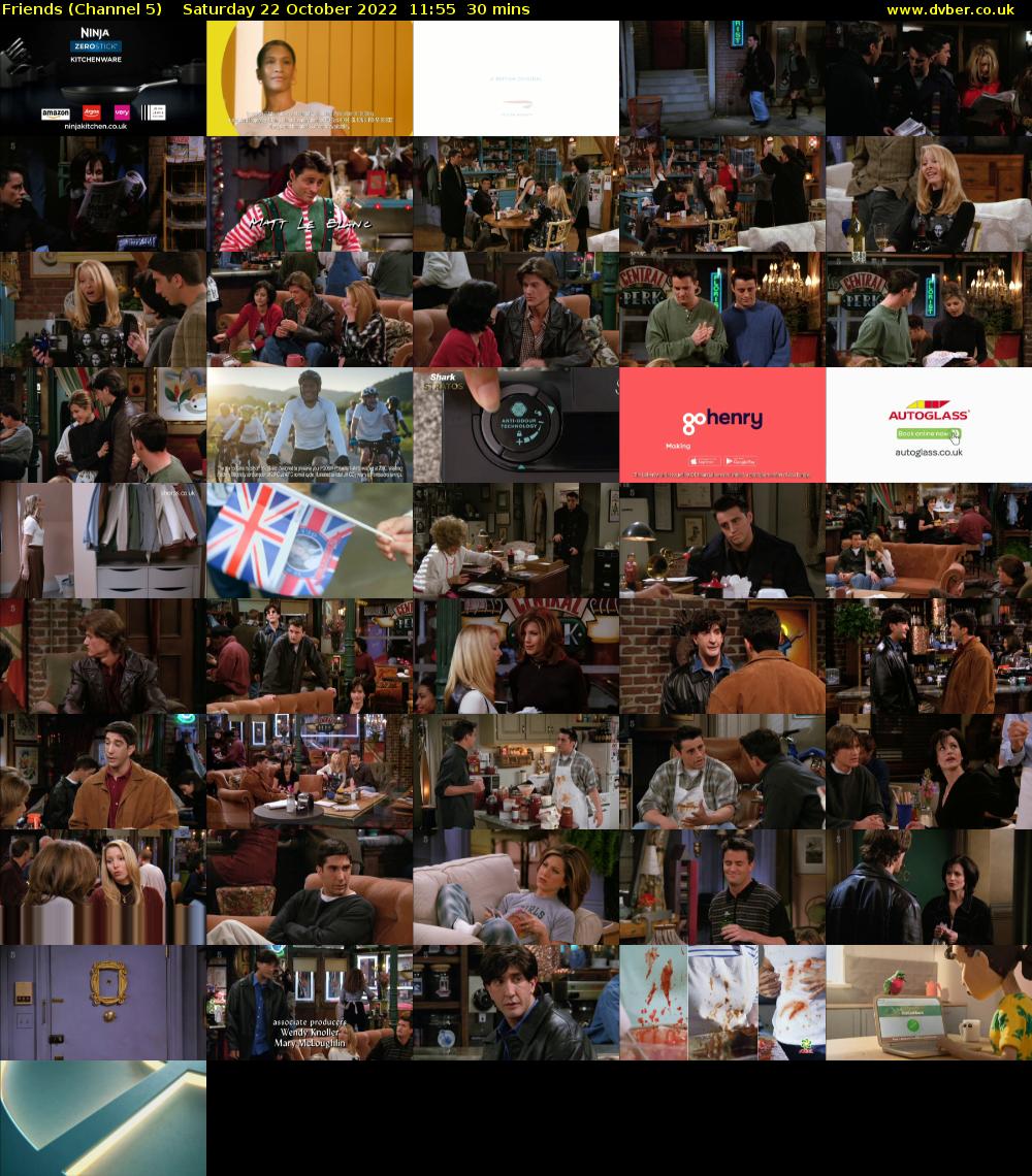 Friends (Channel 5) Saturday 22 October 2022 11:55 - 12:25