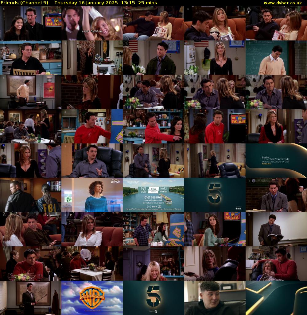 Friends (Channel 5) Thursday 16 January 2025 13:15 - 13:40