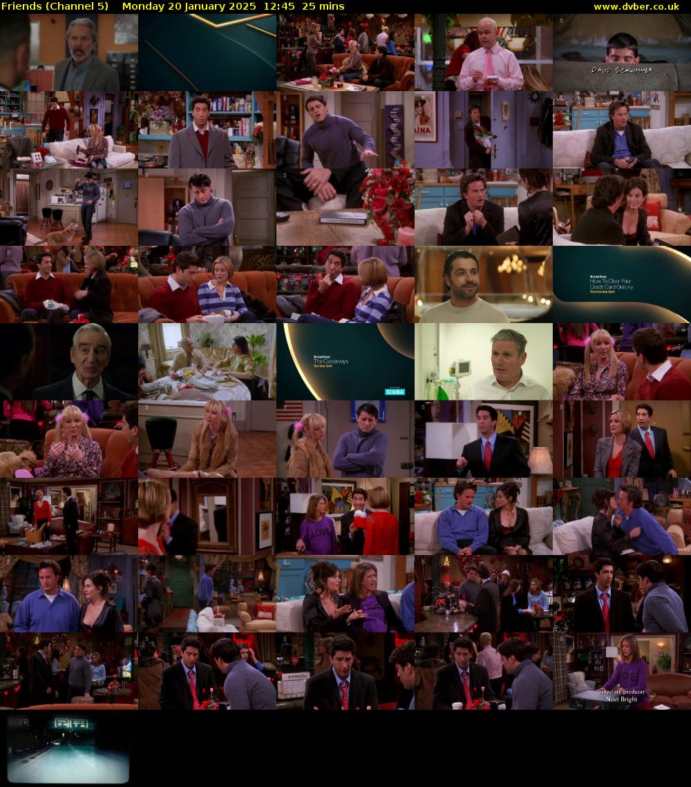 Friends (Channel 5) Monday 20 January 2025 12:45 - 13:10