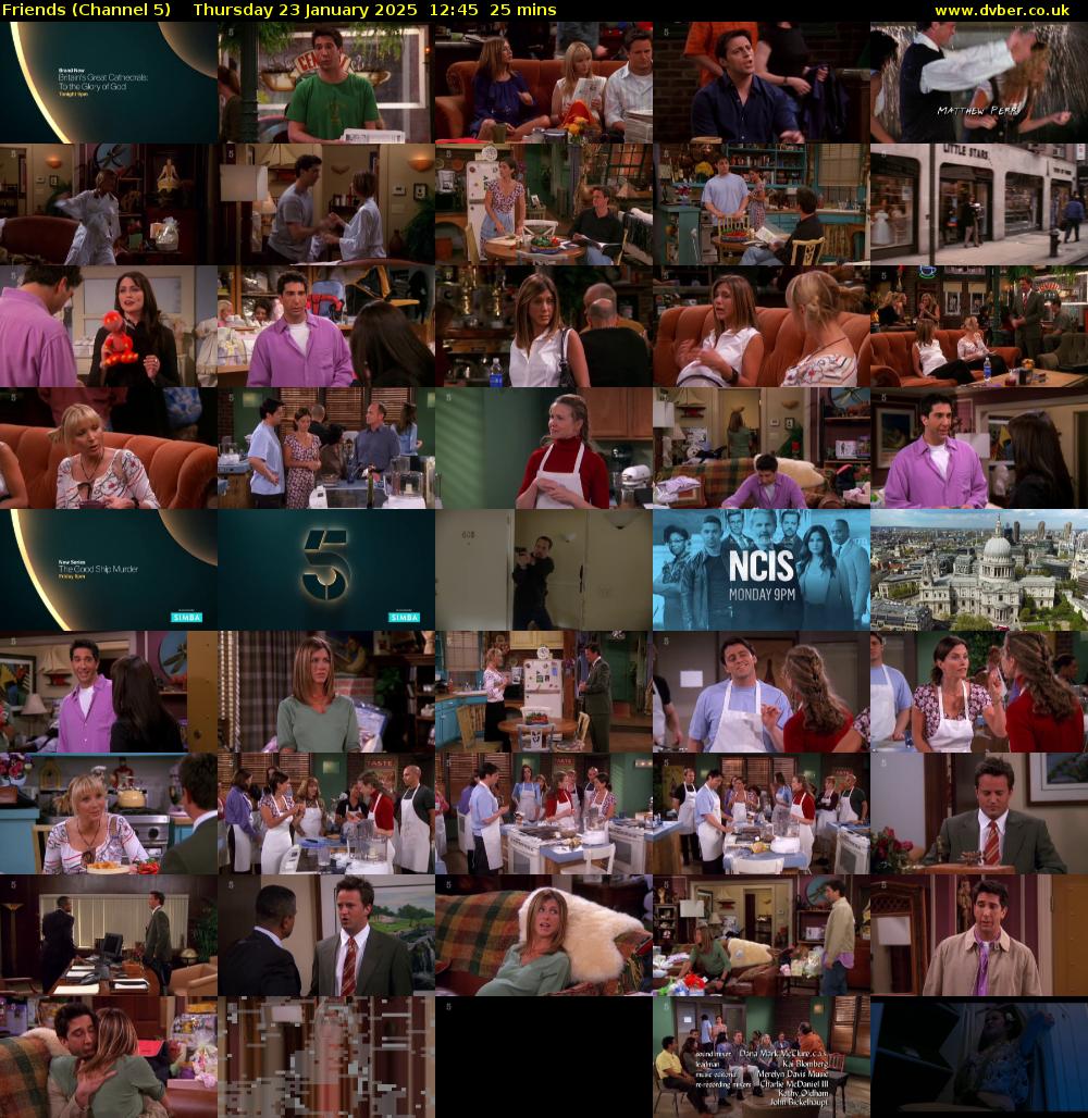 Friends (Channel 5) Thursday 23 January 2025 12:45 - 13:10