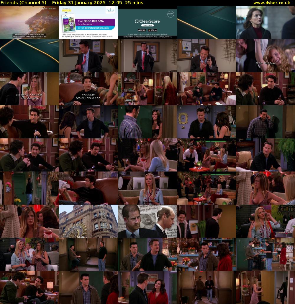 Friends (Channel 5) Friday 31 January 2025 12:45 - 13:10