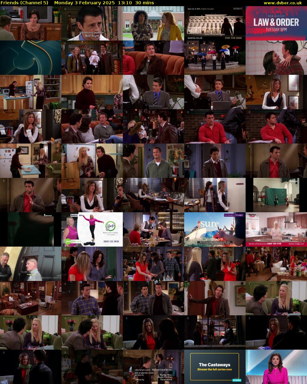 Friends (Channel 5) Monday 3 February 2025 13:10 - 13:40