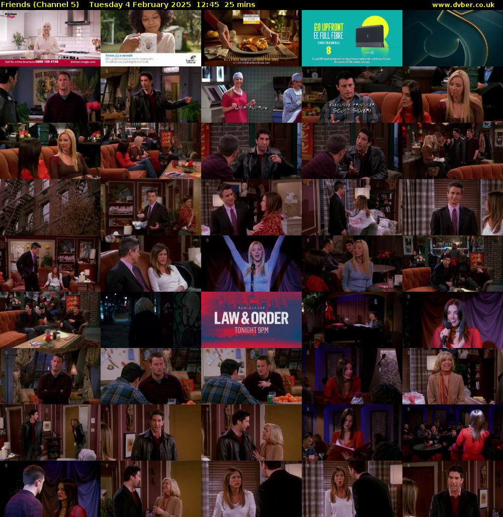 Friends (Channel 5) Tuesday 4 February 2025 12:45 - 13:10