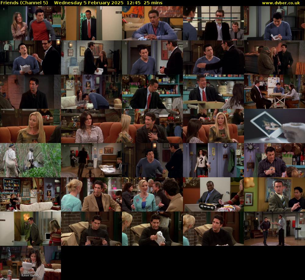 Friends (Channel 5) Wednesday 5 February 2025 12:45 - 13:10