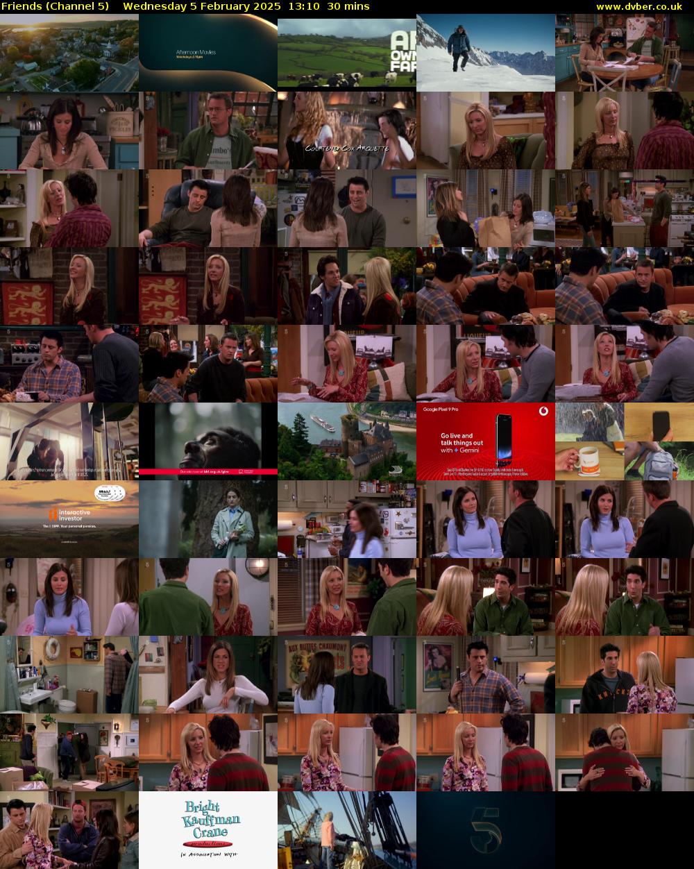 Friends (Channel 5) Wednesday 5 February 2025 13:10 - 13:40