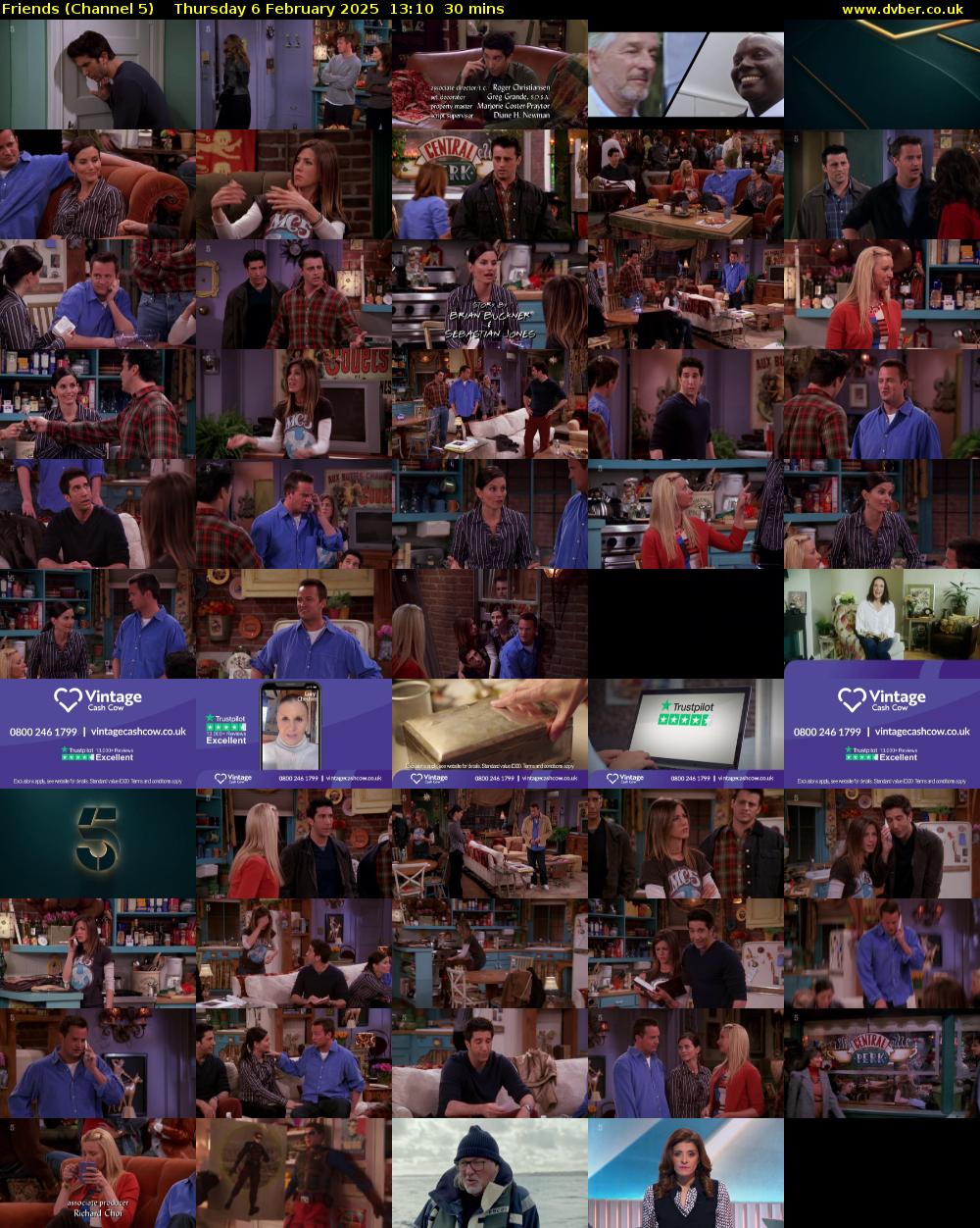 Friends (Channel 5) Thursday 6 February 2025 13:10 - 13:40