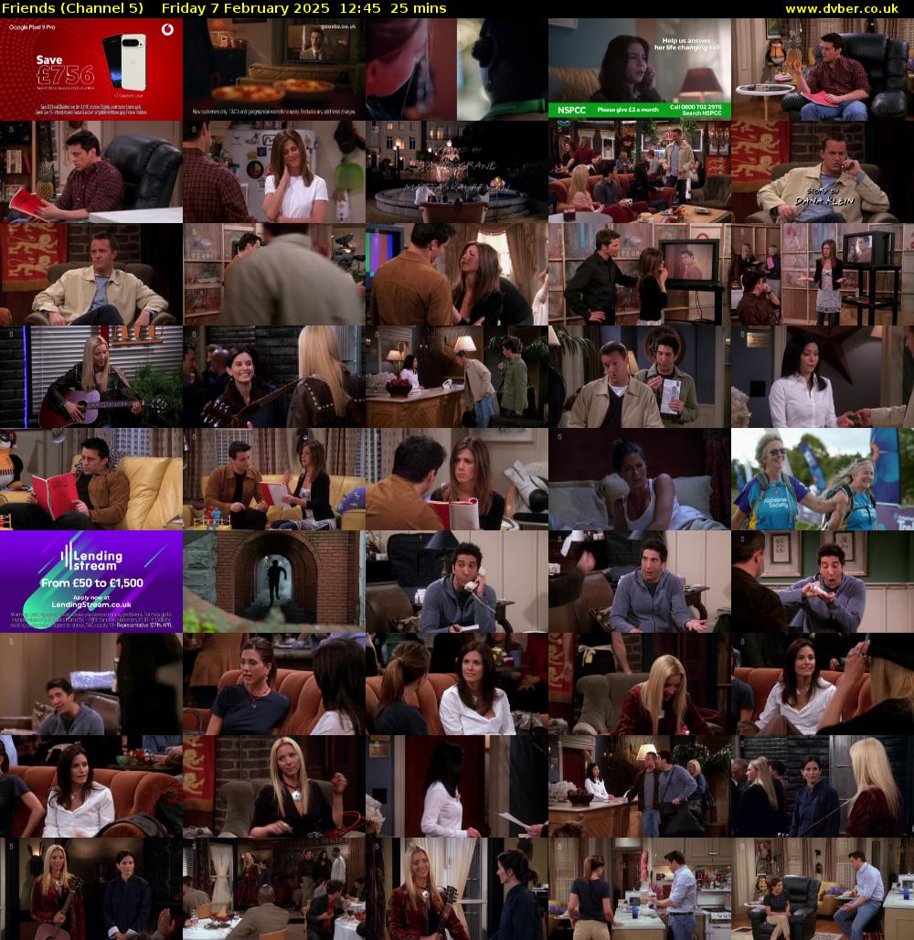 Friends (Channel 5) Friday 7 February 2025 12:45 - 13:10
