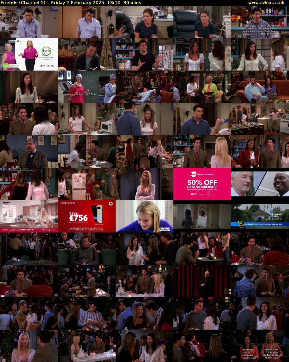 Friends (Channel 5) Friday 7 February 2025 13:10 - 13:40