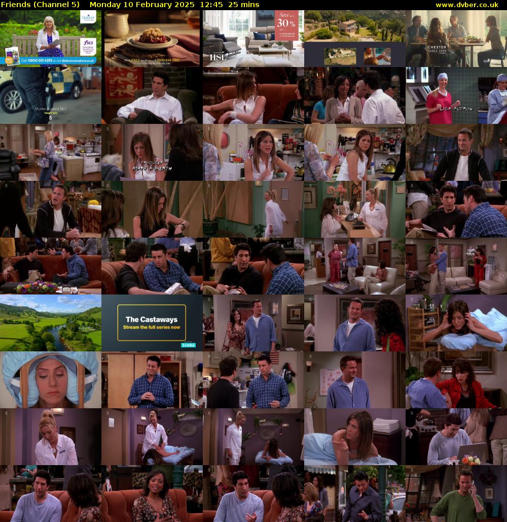 Friends (Channel 5) Monday 10 February 2025 12:45 - 13:10