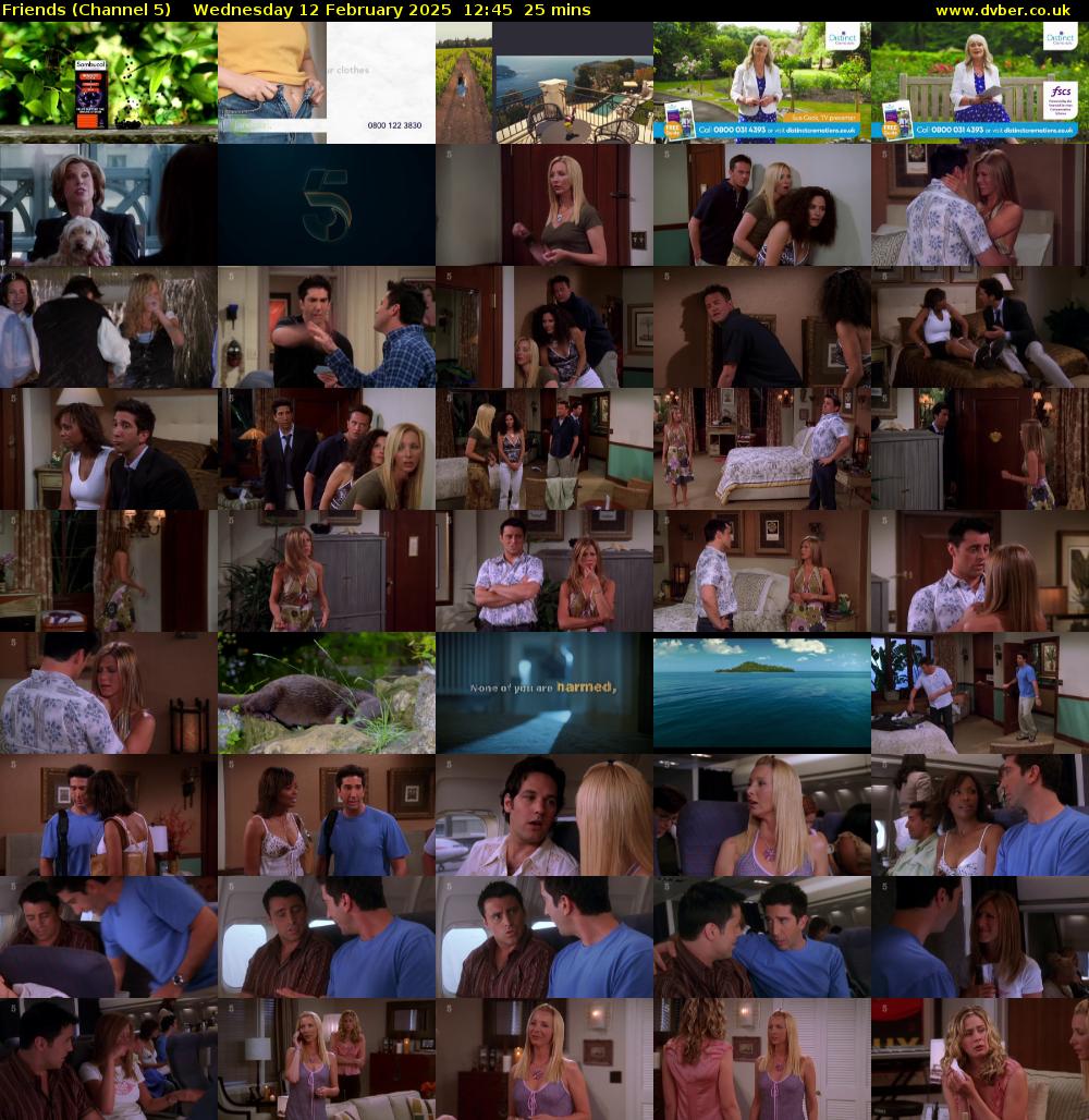 Friends (Channel 5) Wednesday 12 February 2025 12:45 - 13:10