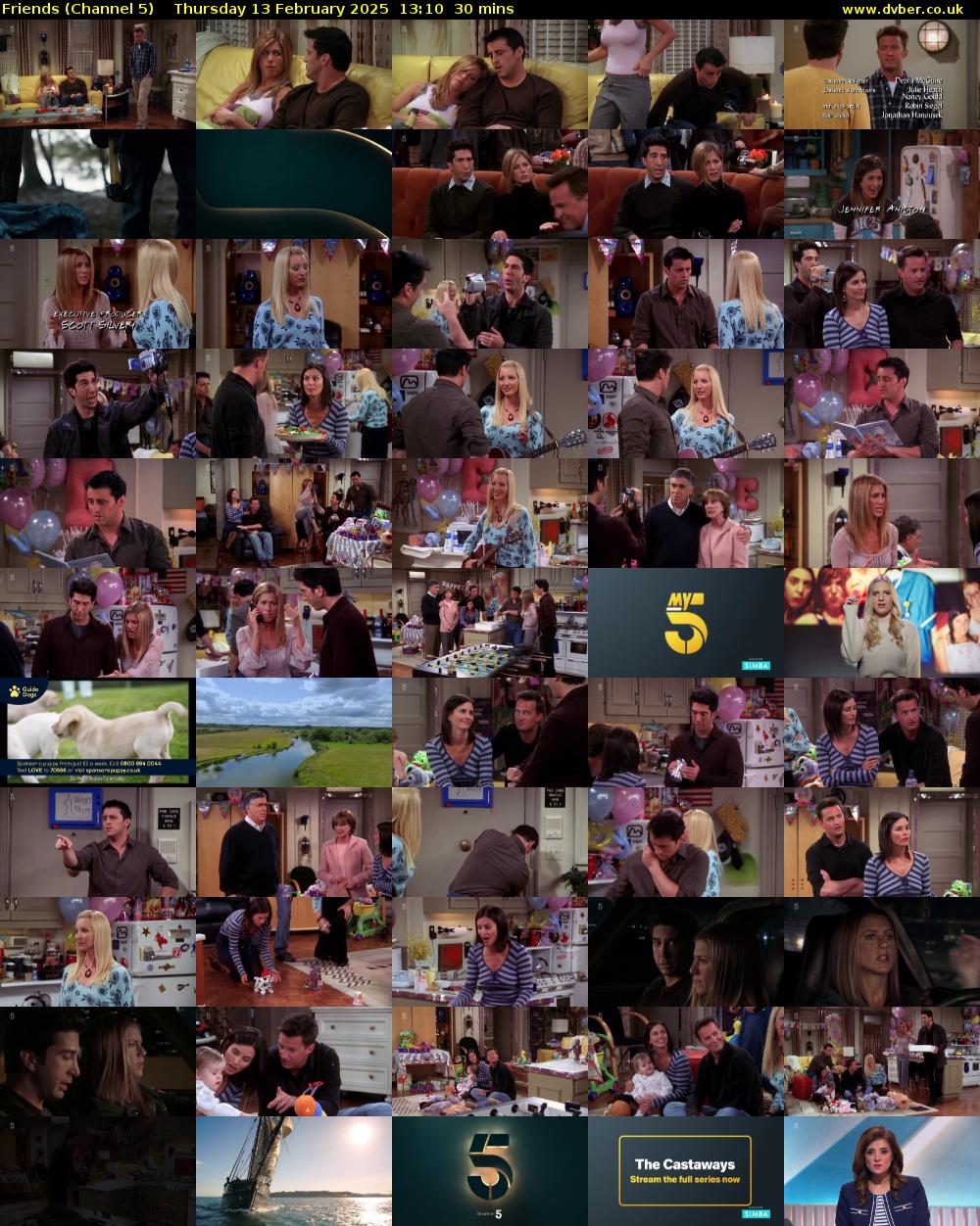 Friends (Channel 5) Thursday 13 February 2025 13:10 - 13:40