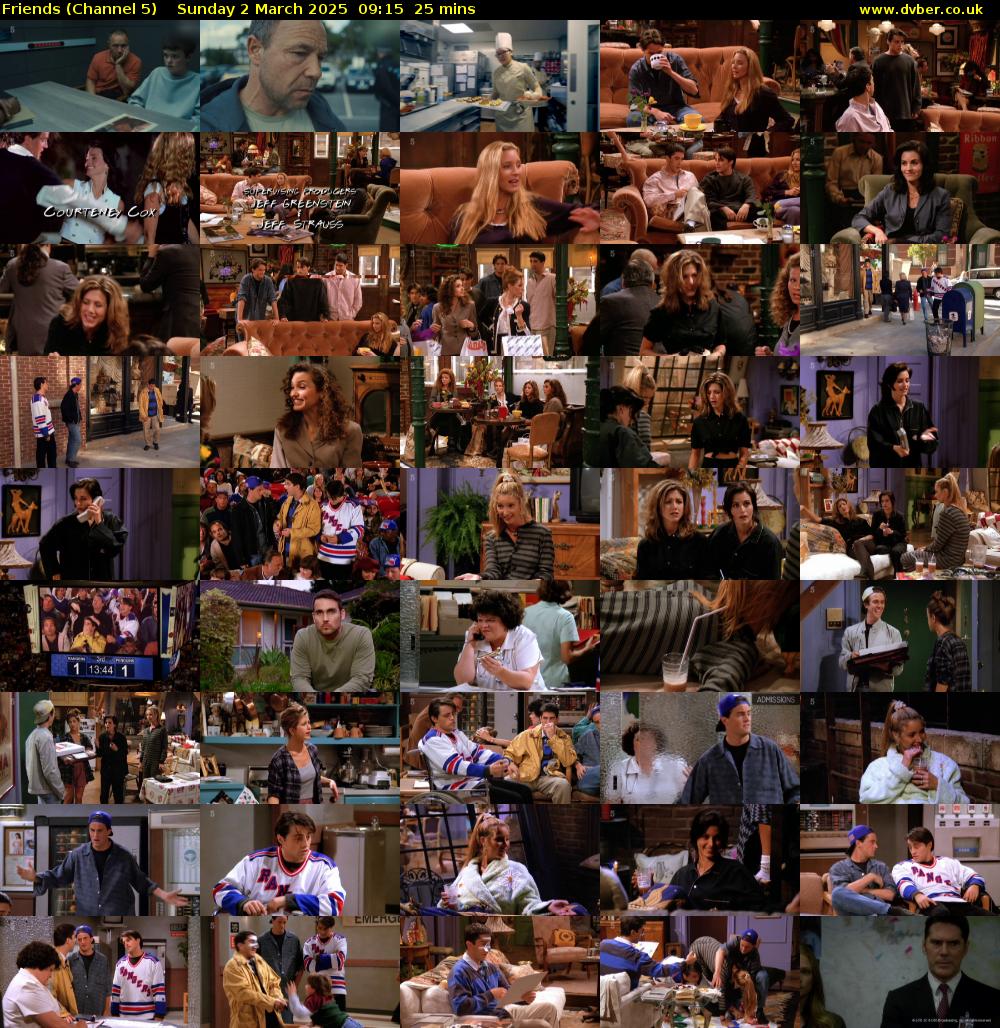Friends (Channel 5) Sunday 2 March 2025 09:15 - 09:40