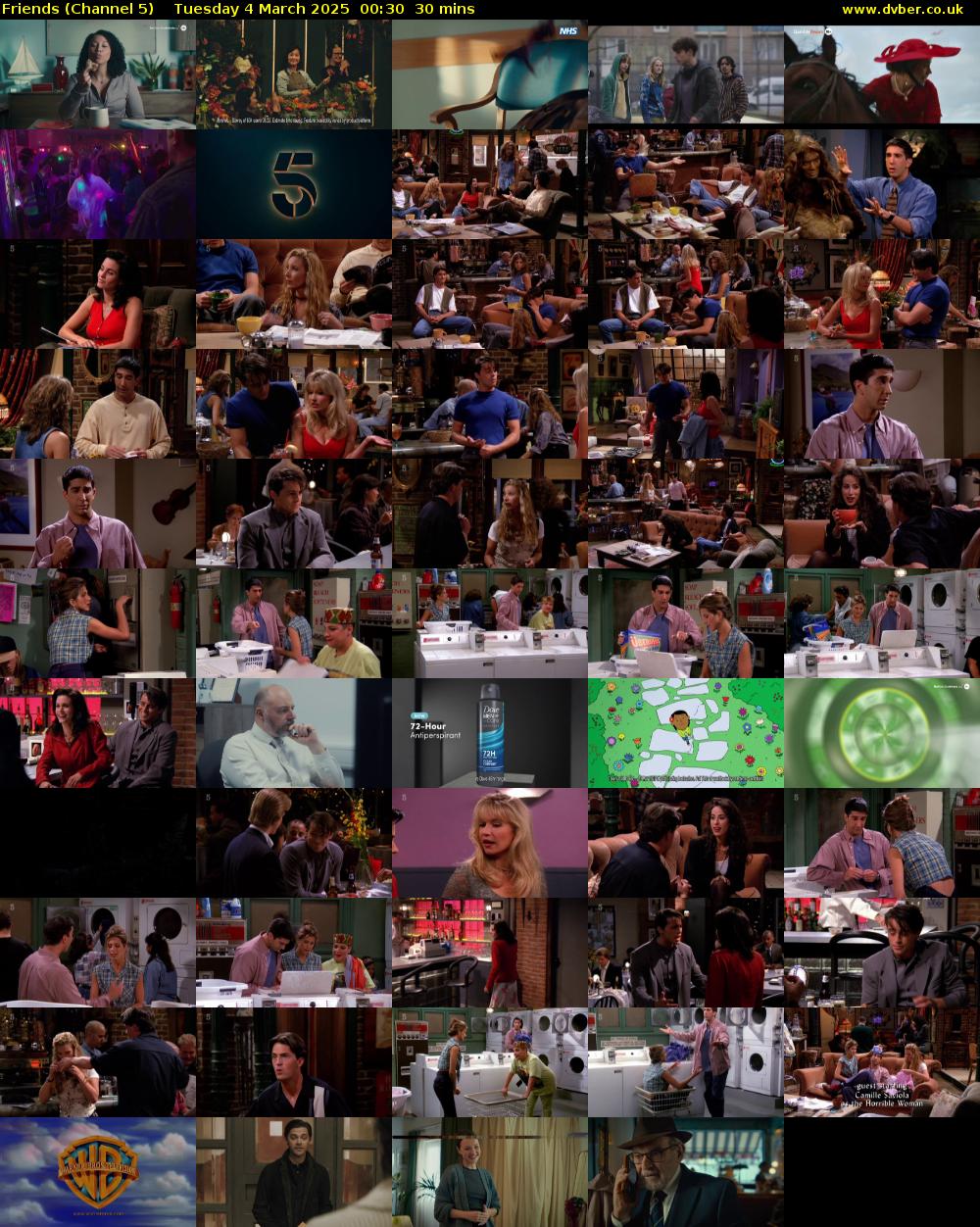 Friends (Channel 5) Tuesday 4 March 2025 00:30 - 01:00