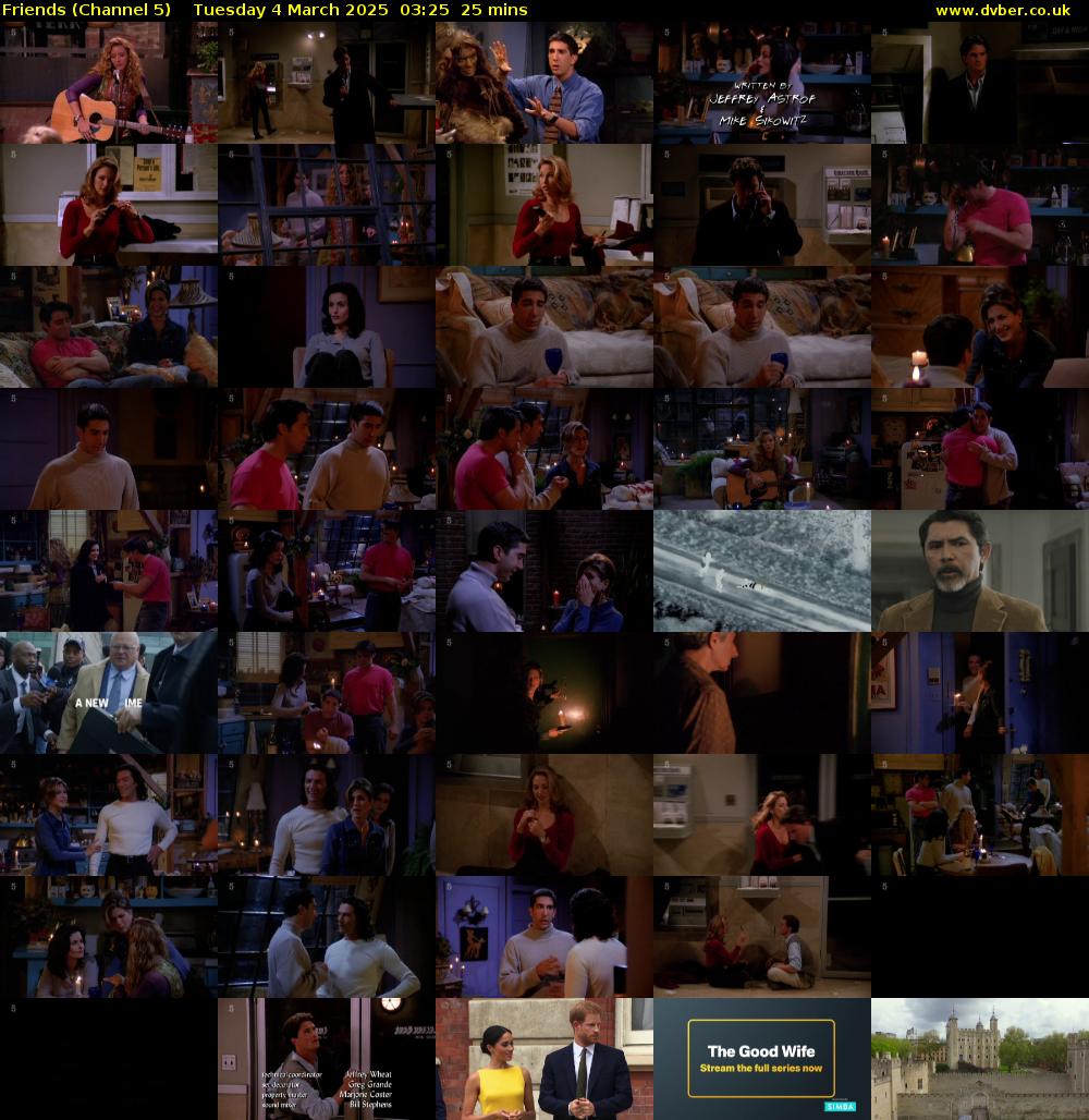 Friends (Channel 5) Tuesday 4 March 2025 03:25 - 03:50