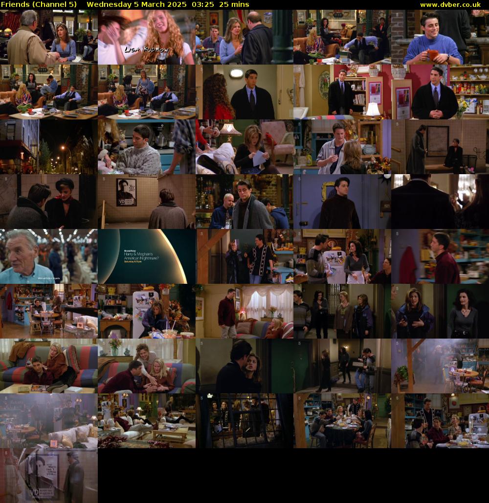 Friends (Channel 5) Wednesday 5 March 2025 03:25 - 03:50