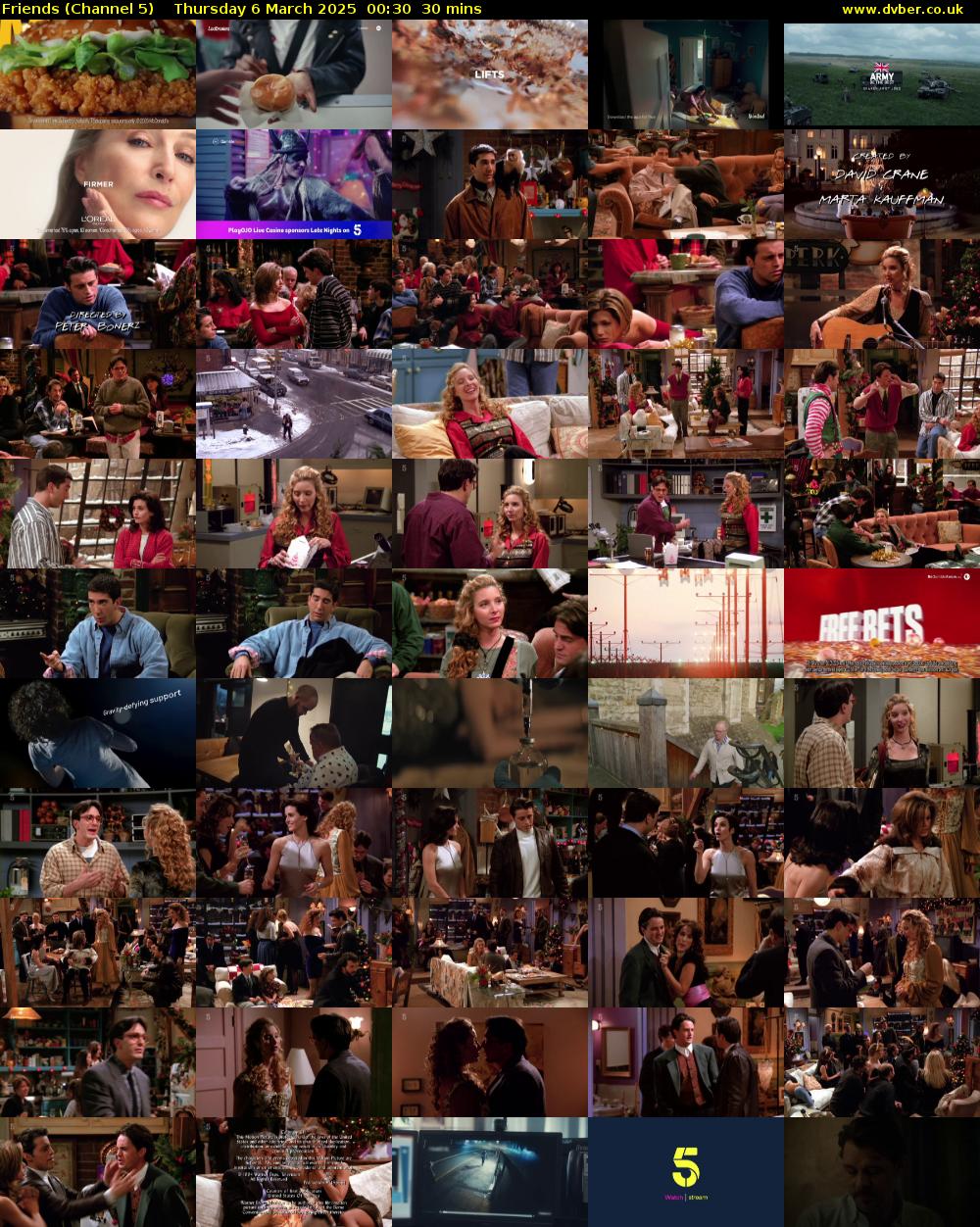 Friends (Channel 5) Thursday 6 March 2025 00:30 - 01:00