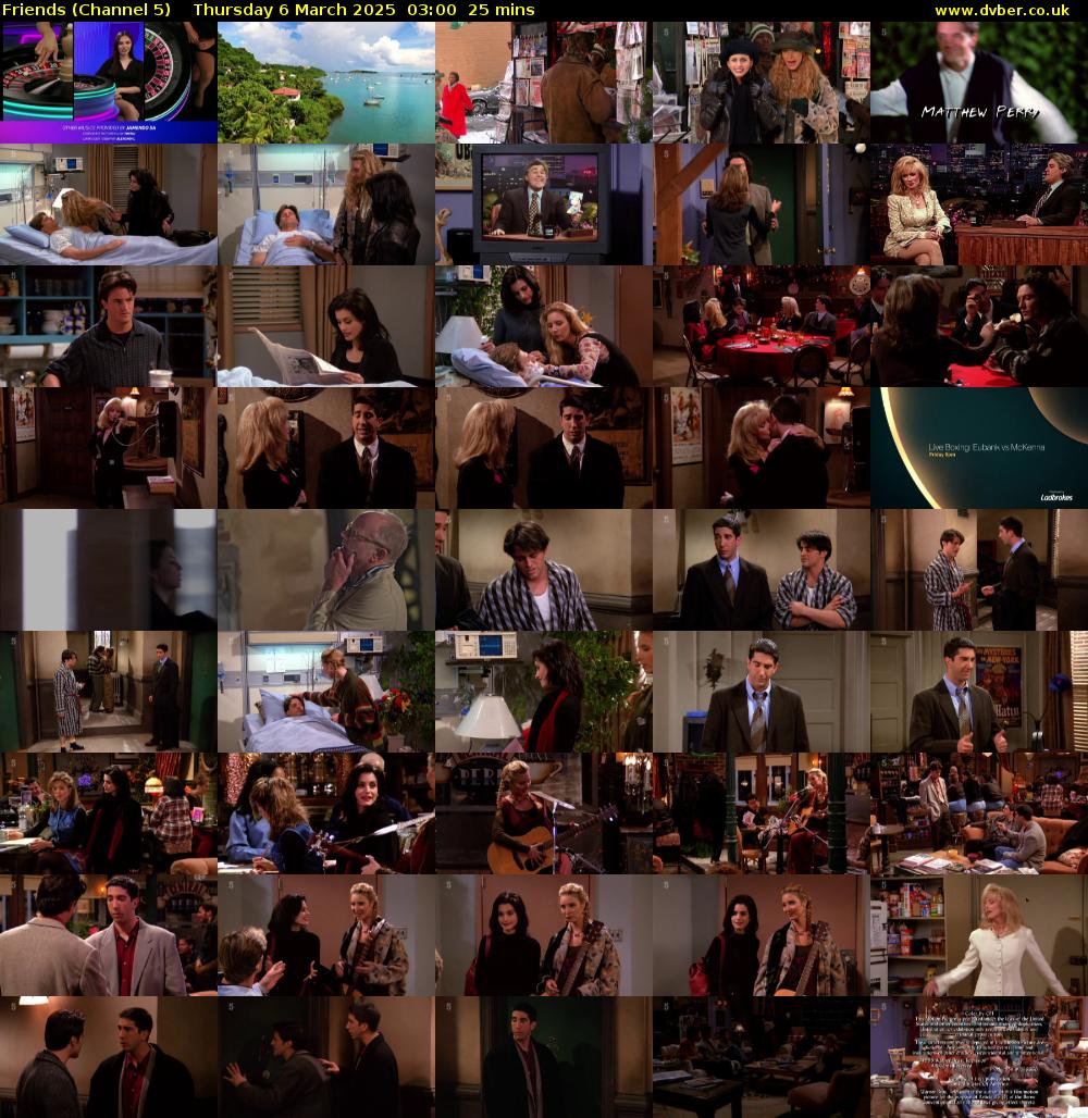 Friends (Channel 5) Thursday 6 March 2025 03:00 - 03:25