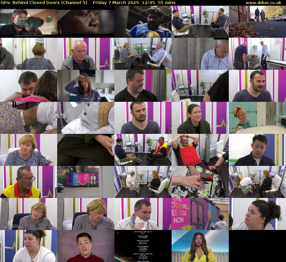 GPs: Behind Closed Doors (Channel 5) Friday 7 March 2025 12:45 - 13:40