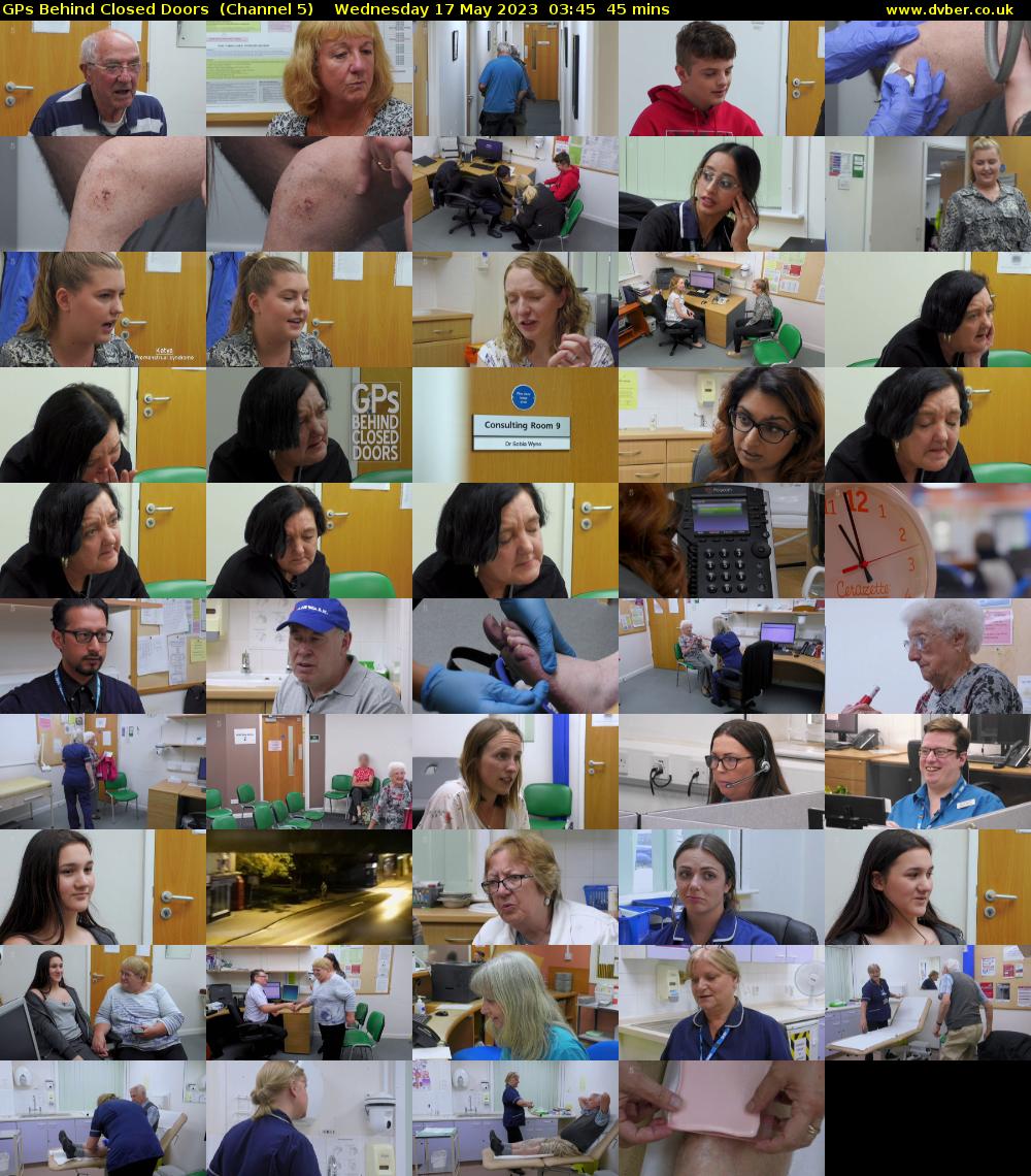 GPs Behind Closed Doors  (Channel 5) Wednesday 17 May 2023 03:45 - 04:30