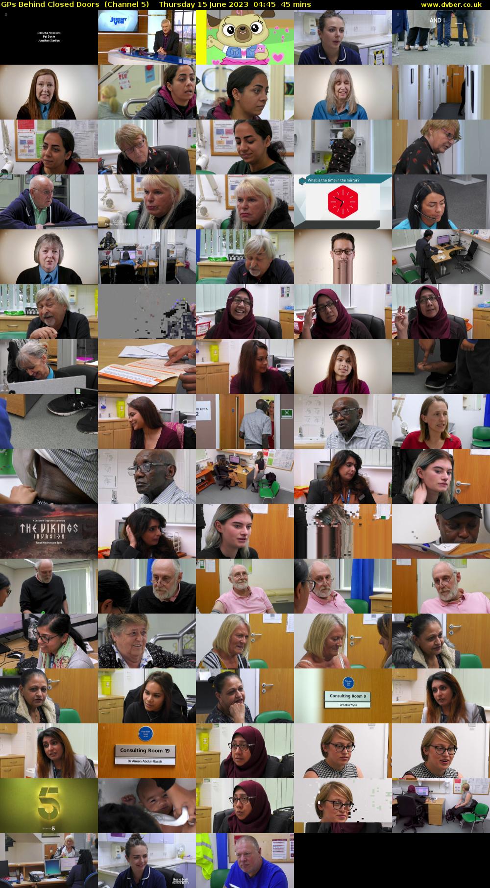 GPs Behind Closed Doors  (Channel 5) Thursday 15 June 2023 04:45 - 05:30