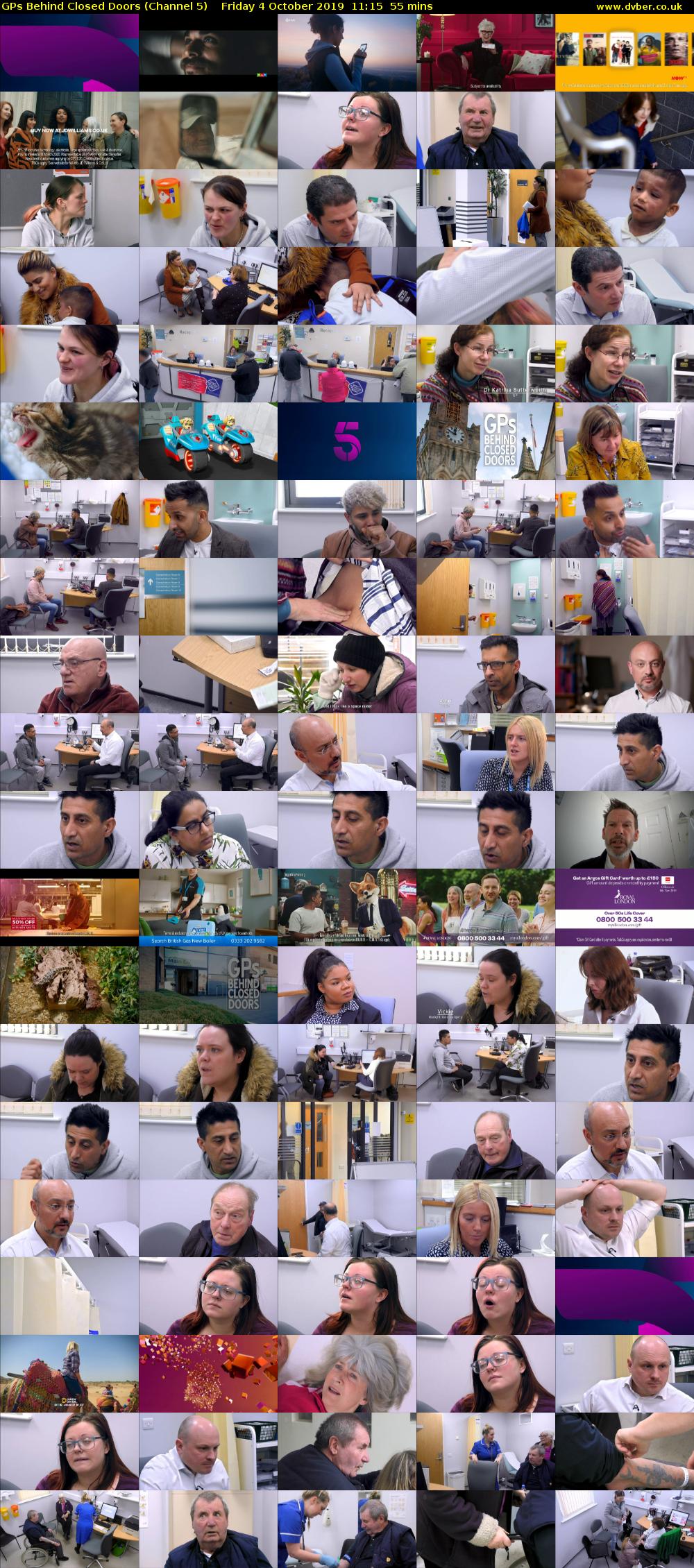 GPs Behind Closed Doors (Channel 5) Friday 4 October 2019 11:15 - 12:10