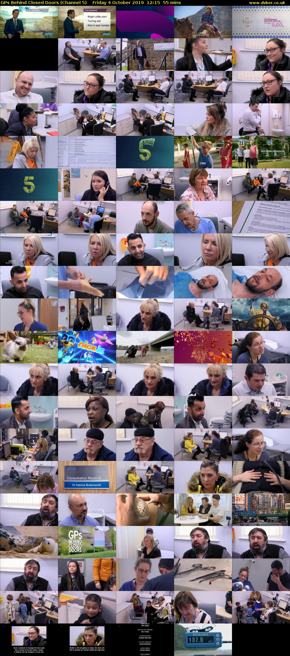 GPs Behind Closed Doors (Channel 5) Friday 4 October 2019 12:15 - 13:10