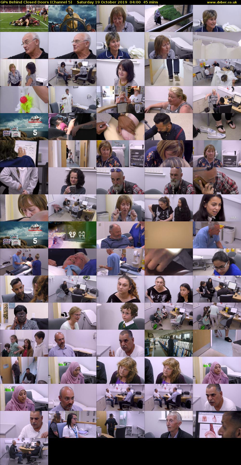 GPs Behind Closed Doors (Channel 5) Saturday 19 October 2019 04:00 - 04:45