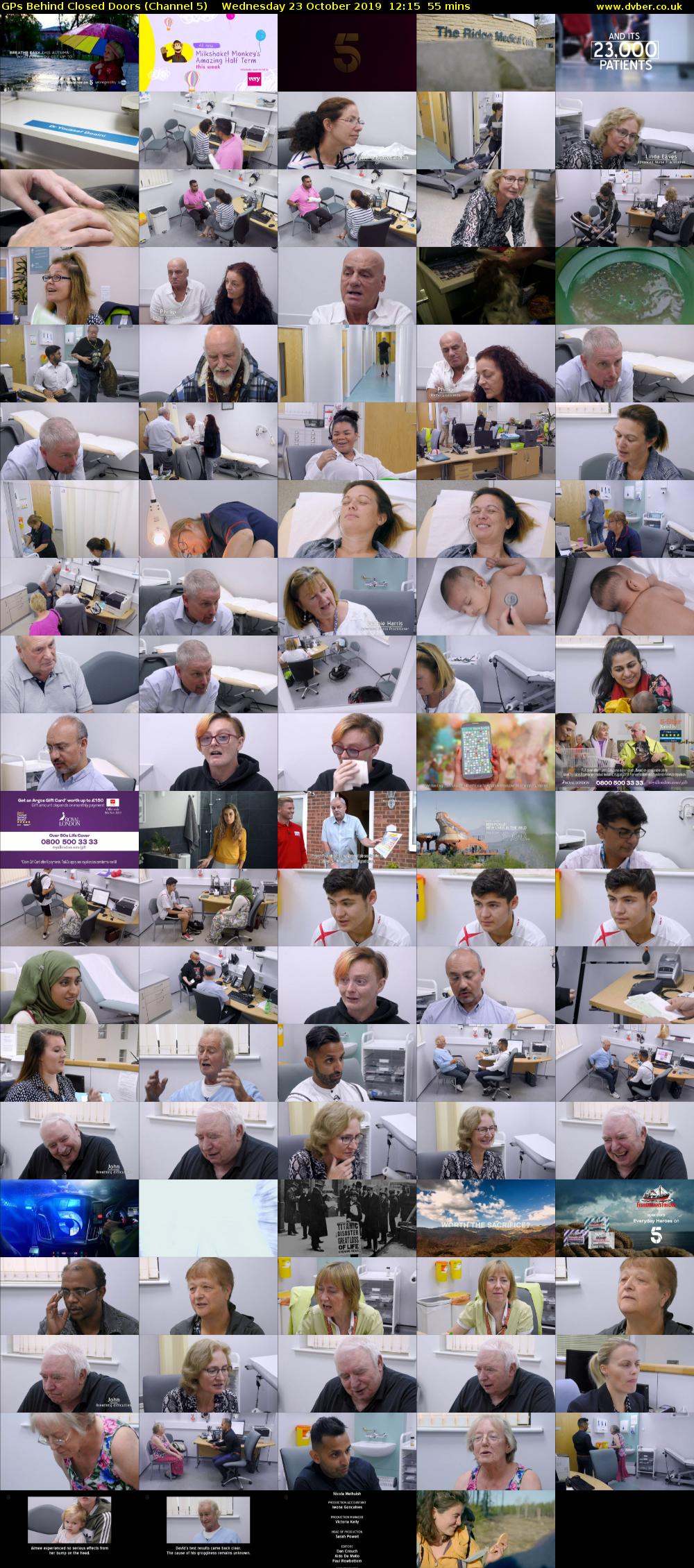 GPs Behind Closed Doors (Channel 5) Wednesday 23 October 2019 12:15 - 13:10