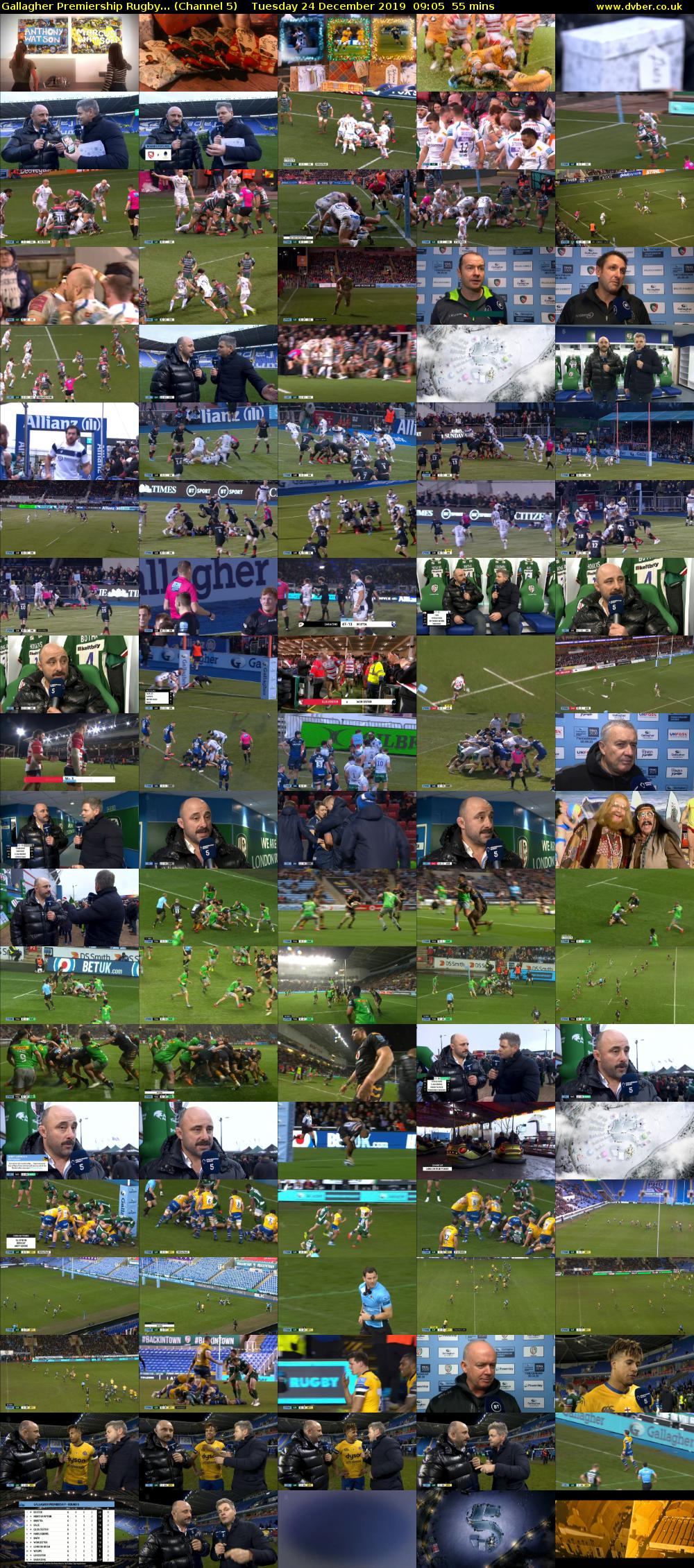 Gallagher Premiership Rugby... (Channel 5) Tuesday 24 December 2019 09:05 - 10:00